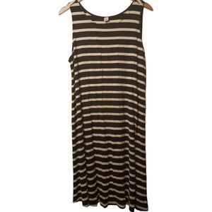 Old Navy Black and White Striped Tank Dress Size 1X Plus Size Cotton Stretchy